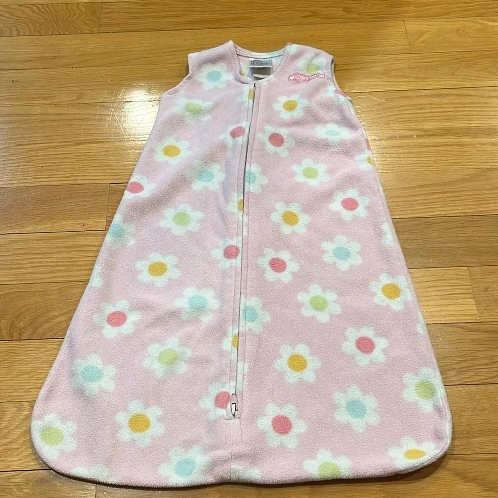 Halo girls fleece floral sleep sack size small . (0-6 months ) .